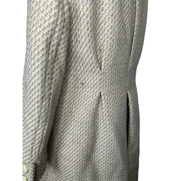 MARC JACOBS Circle Collar Checks Wool Light Pink Coat Half Belt Back Large - Picture 8 of 16